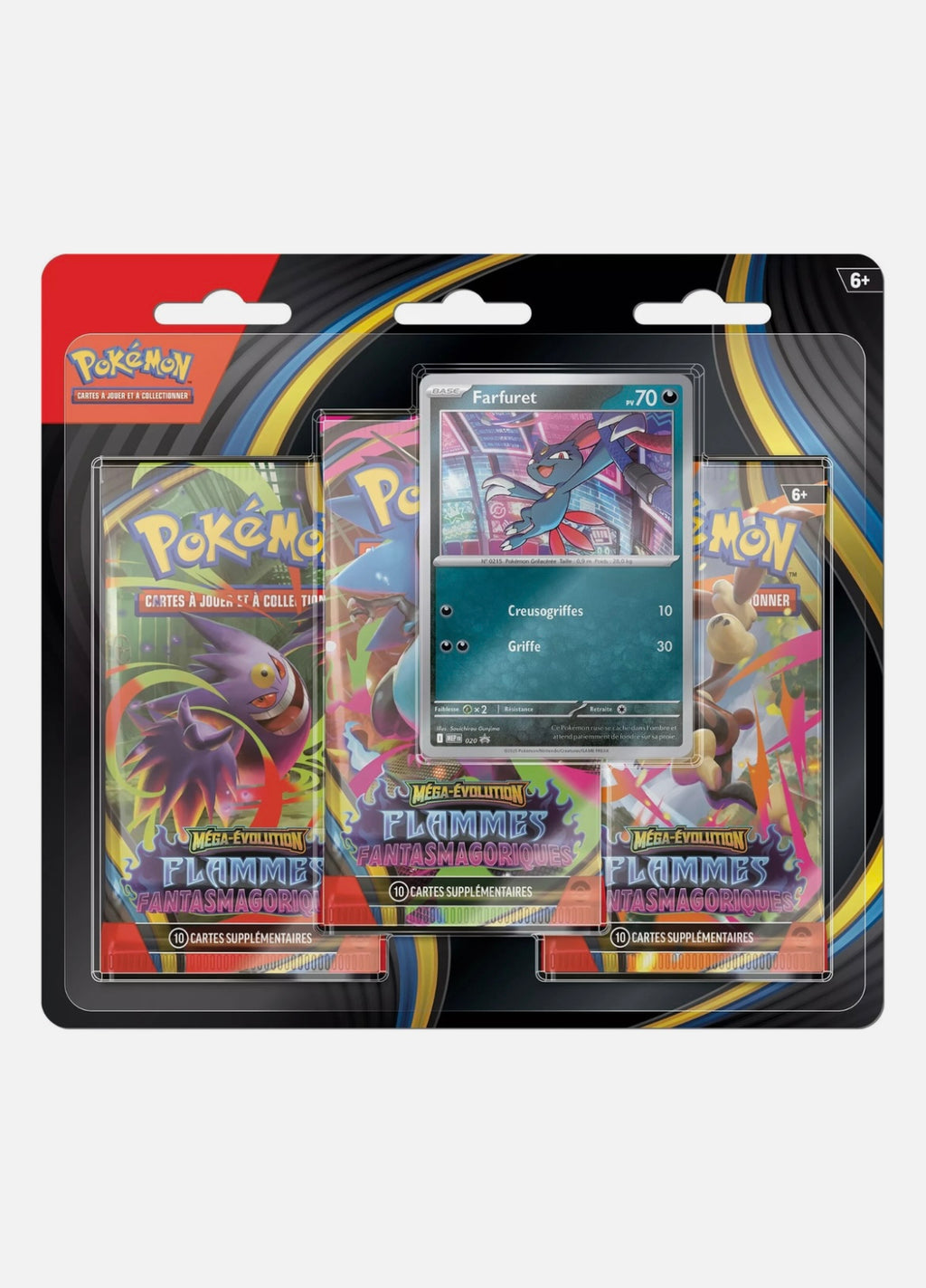 Tripack Pokémon – Méga-Évolution : Flammes Fantasmagoriques (Farfuret / Dimoret) – ME02 – Français