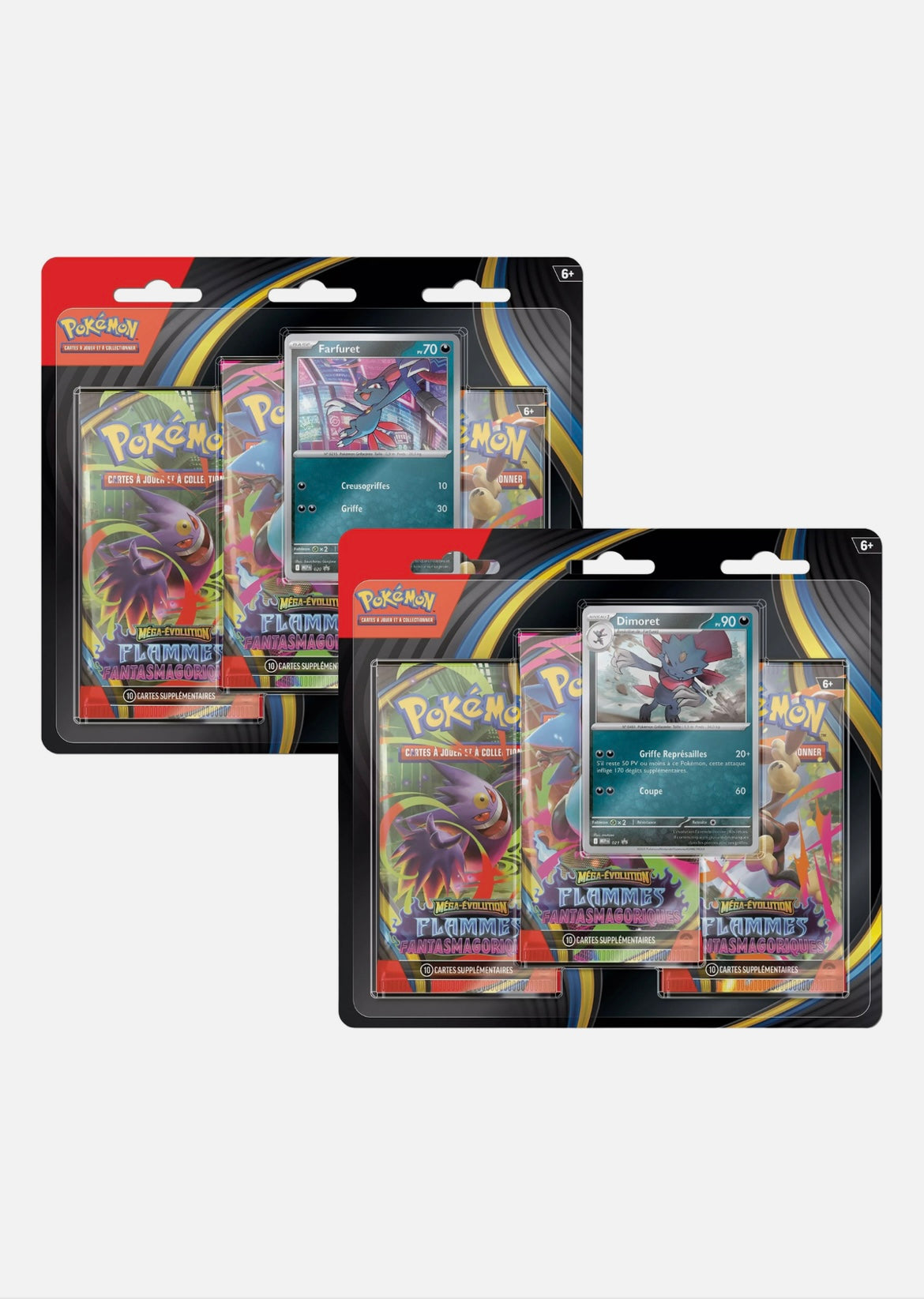 Tripack Pokémon – Méga-Évolution : Flammes Fantasmagoriques (Farfuret / Dimoret) – ME02 – Français